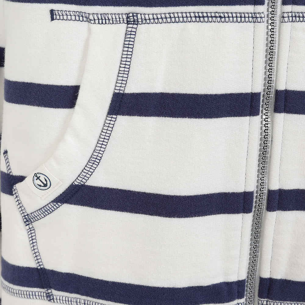 LJ101S - Ladies Striped Full Zip Hoody - Twilight