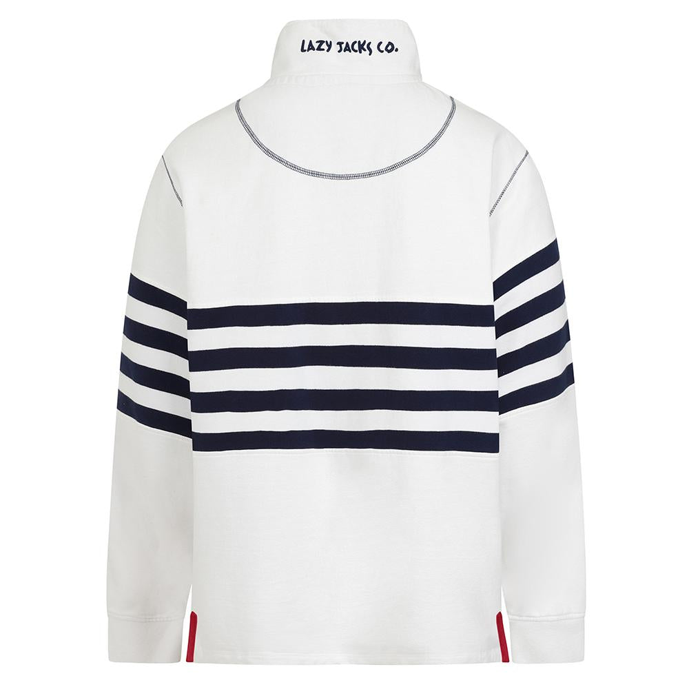 LJ25 - Men's Quarter Zip Sweatshirt - White