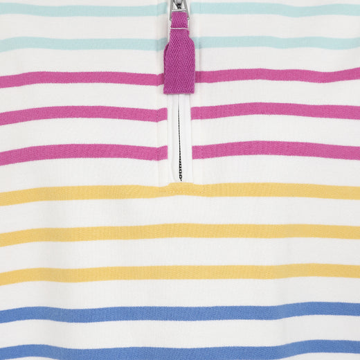 LJ35 - Ladies' Striped 1/4 Zip Sweatshirt - Rainbow