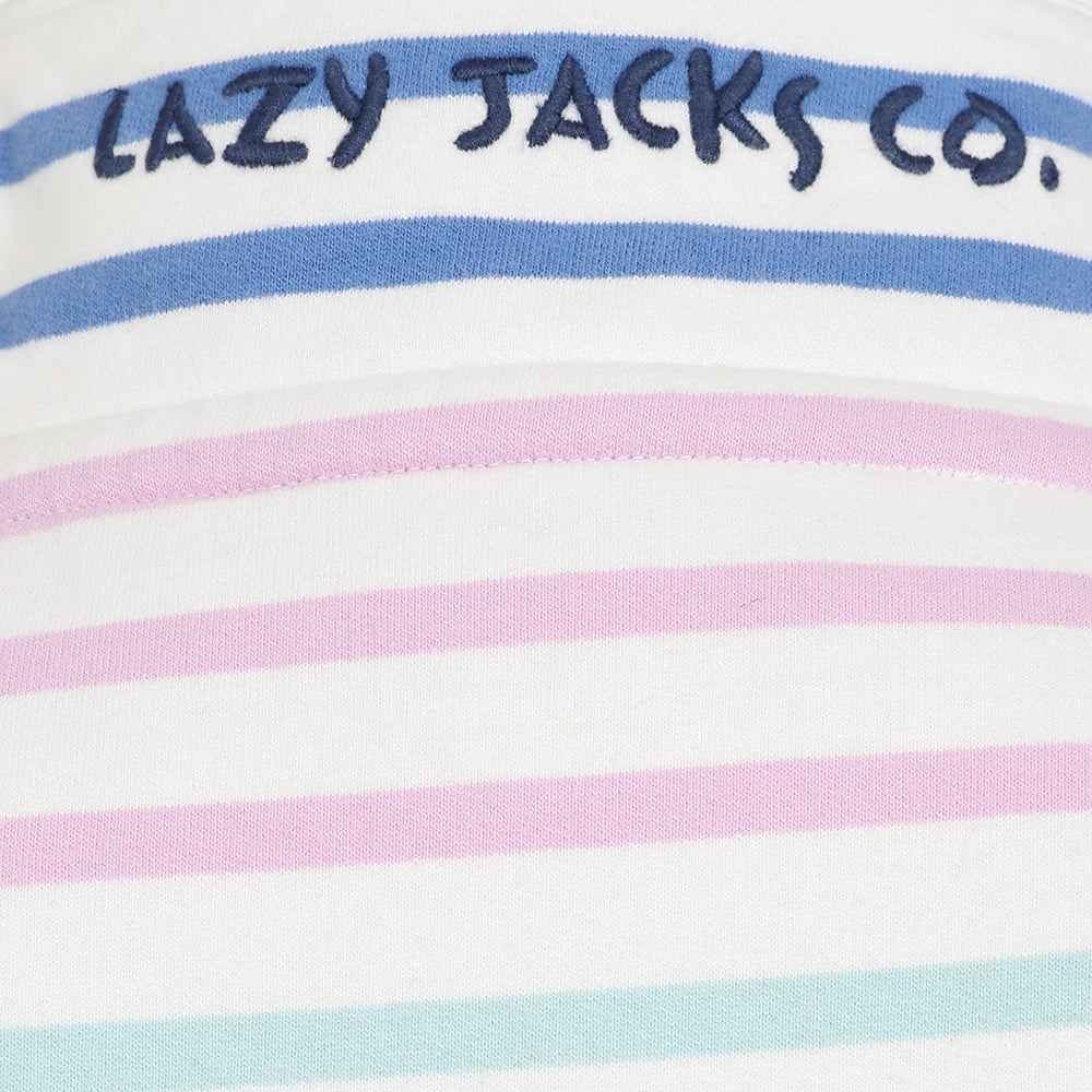 LJ35 - Ladies' Striped 1/4 Zip Sweatshirt - Rainbow