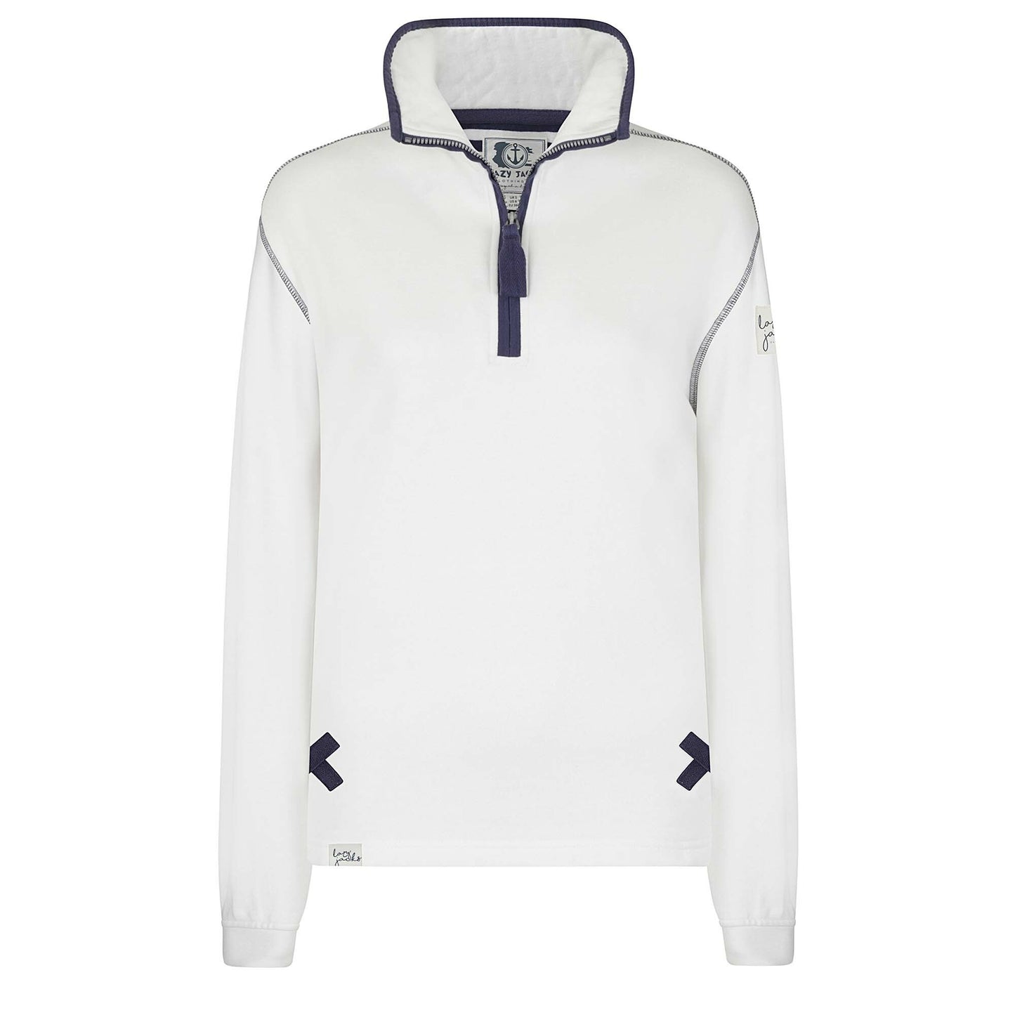 LJ3 - Ladies 1/4 Zip Sweatshirt - White