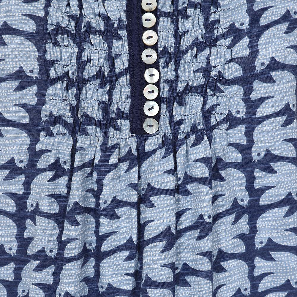 LJ10 - Printed Tunic - Blue Bird