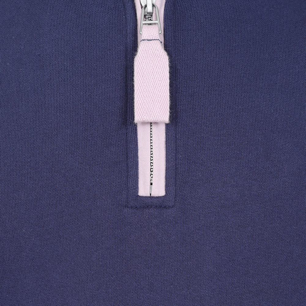 LJ3 - Ladies 1/4 Zip Sweatshirt - Twilight Pink Trim