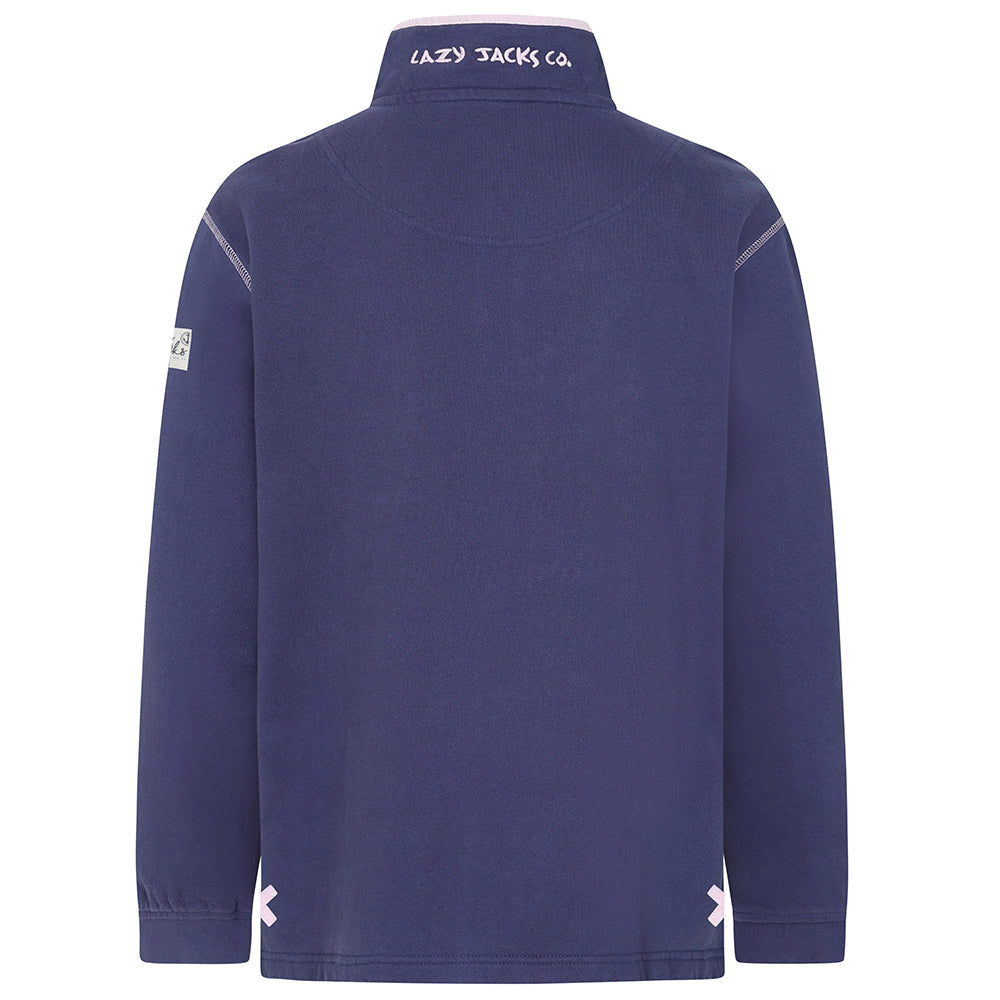 LJ3 - Ladies 1/4 Zip Sweatshirt - Twilight Pink Trim