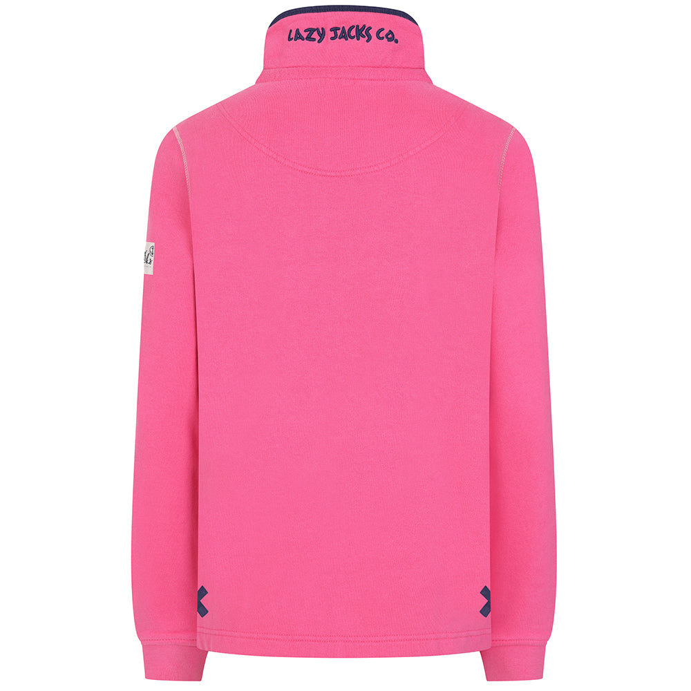 LJ5 - Ladies' Button Neck Sweatshirt - Sorbet