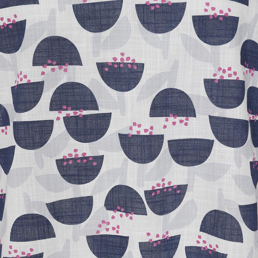 LJ64 - V-Neck Printed Top - Stem White