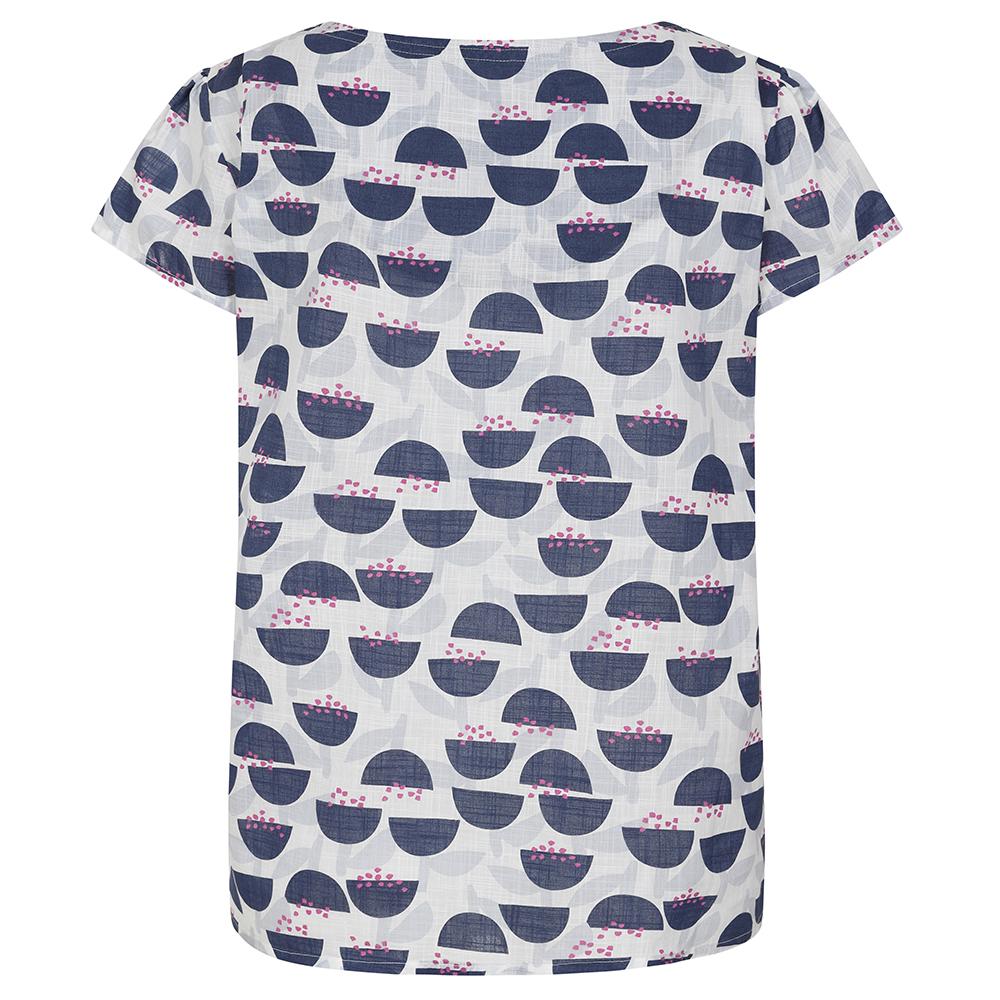 LJ64 - V-Neck Printed Top - Stem White