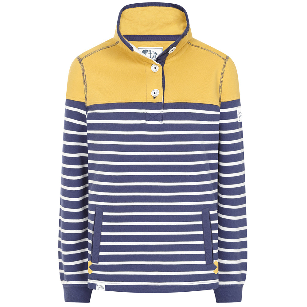 LJ6 - Ladies Button Neck Sweatshirt - Heather