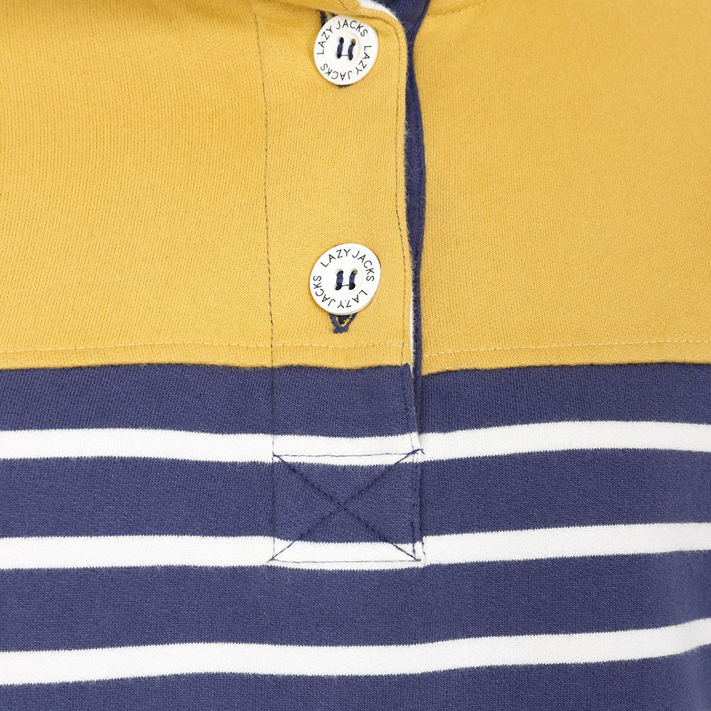 LJ6 - Ladies Button Neck Sweatshirt - Heather