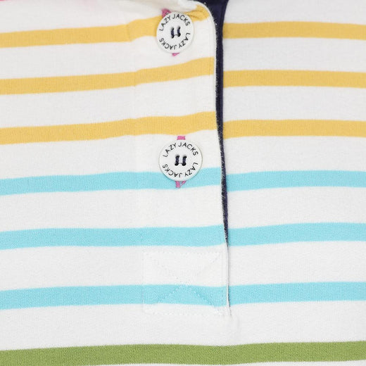 LJ6 - Ladies Button Neck Sweatshirt - Rainbow