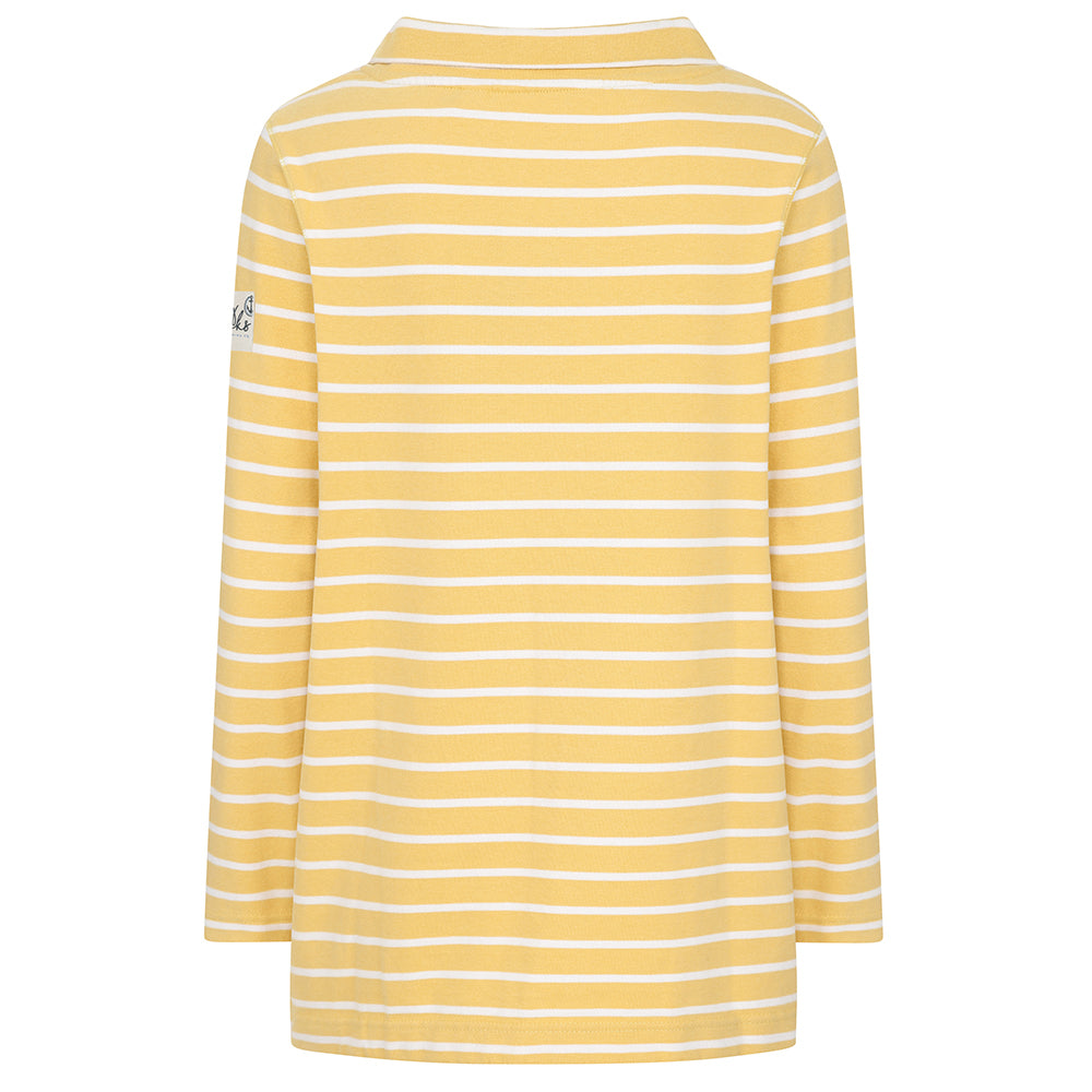 LJ94S - Ladies Striped Roll Neck Sweatshirt - Lemon