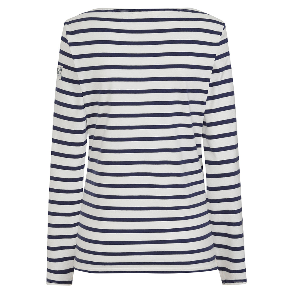 LJ97 - Ladies Striped Breton Top - Chalk