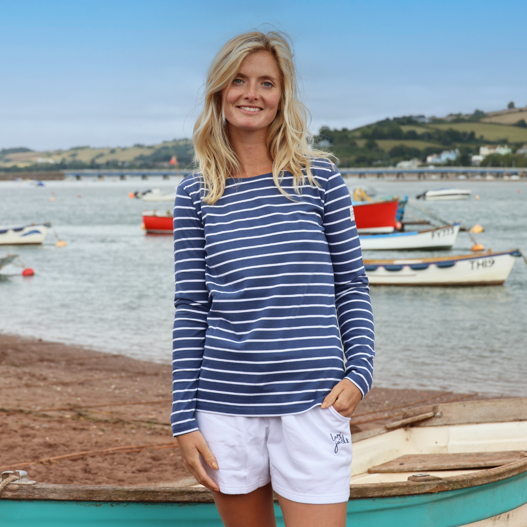 LJ97 - Ladies Long Sleeve Breton Top - Twilight