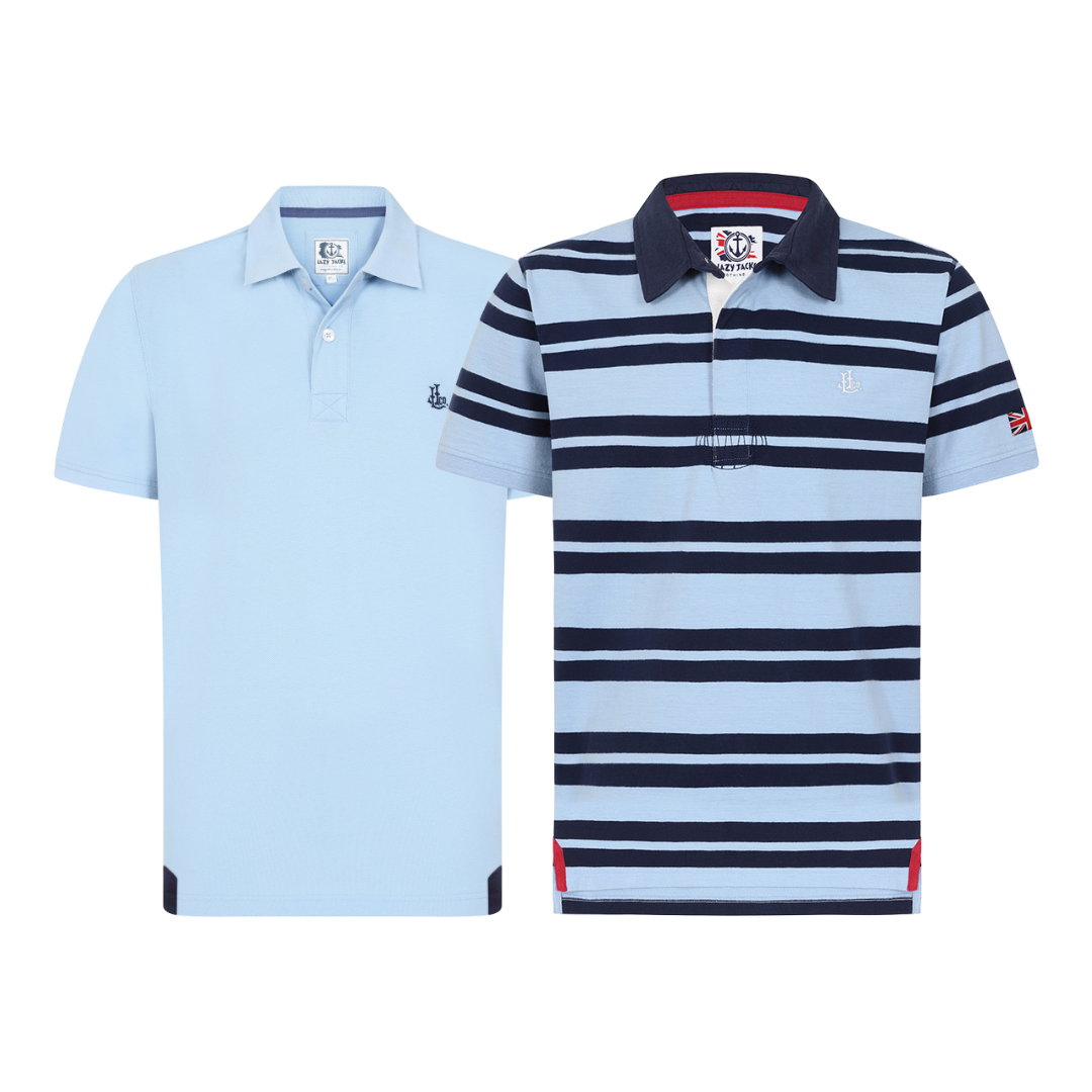 LJ95 & LJ27 - Men's Multipack Polos - Sky