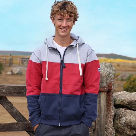 LJ721 - Men's Full Zip Panelled Hoody - Red