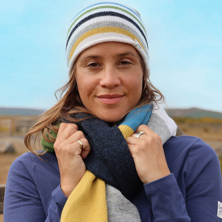 LJ73 - Knitted Hat - Sage Multi