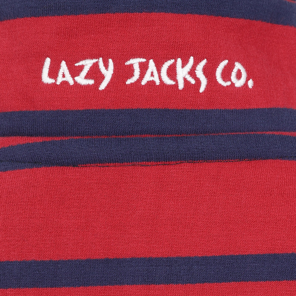 LJ39C - Boys Striped 1/4 Zip Sweatshirt - Red