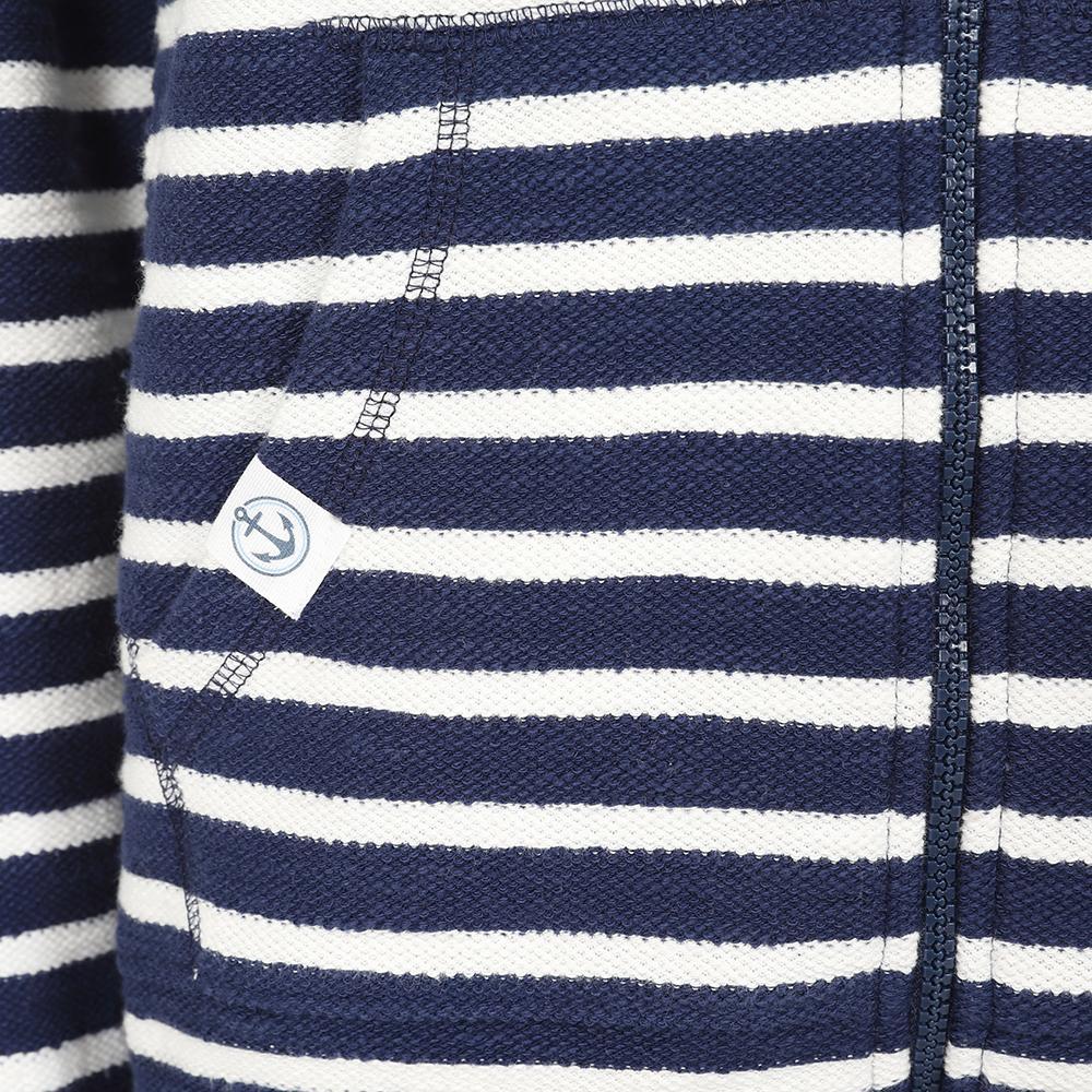 LJ102S - Striped Textured Full Zip Sweatshirt - Marine