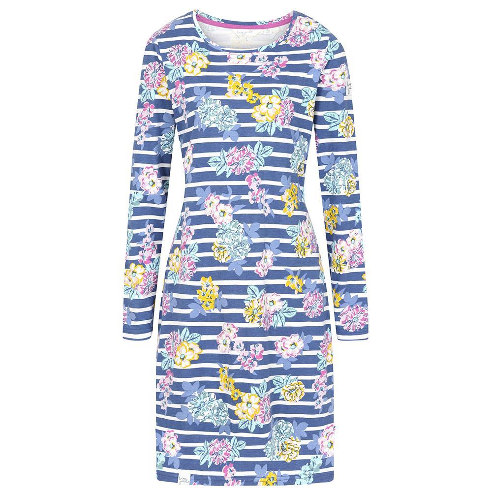LJ239P - Striped T-Shirt Dress - Fleur Stripe