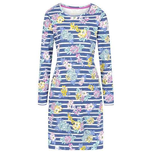 LJ239P - Striped T-Shirt Dress - Fleur Stripe