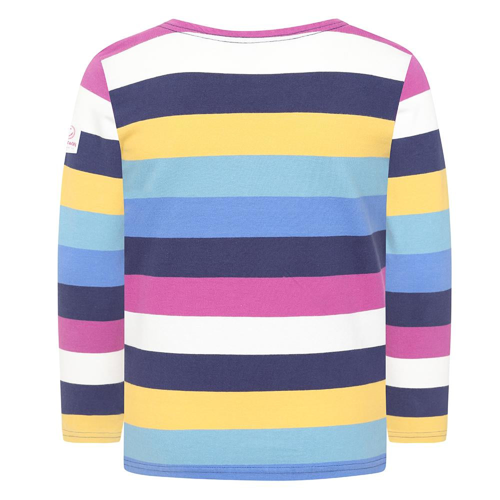 LJ97C - Girls Striped Breton Top - Multi