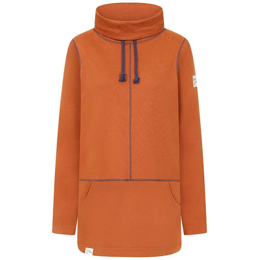 LJ99 - High Neck Sweatshirt With Pockets - Rust