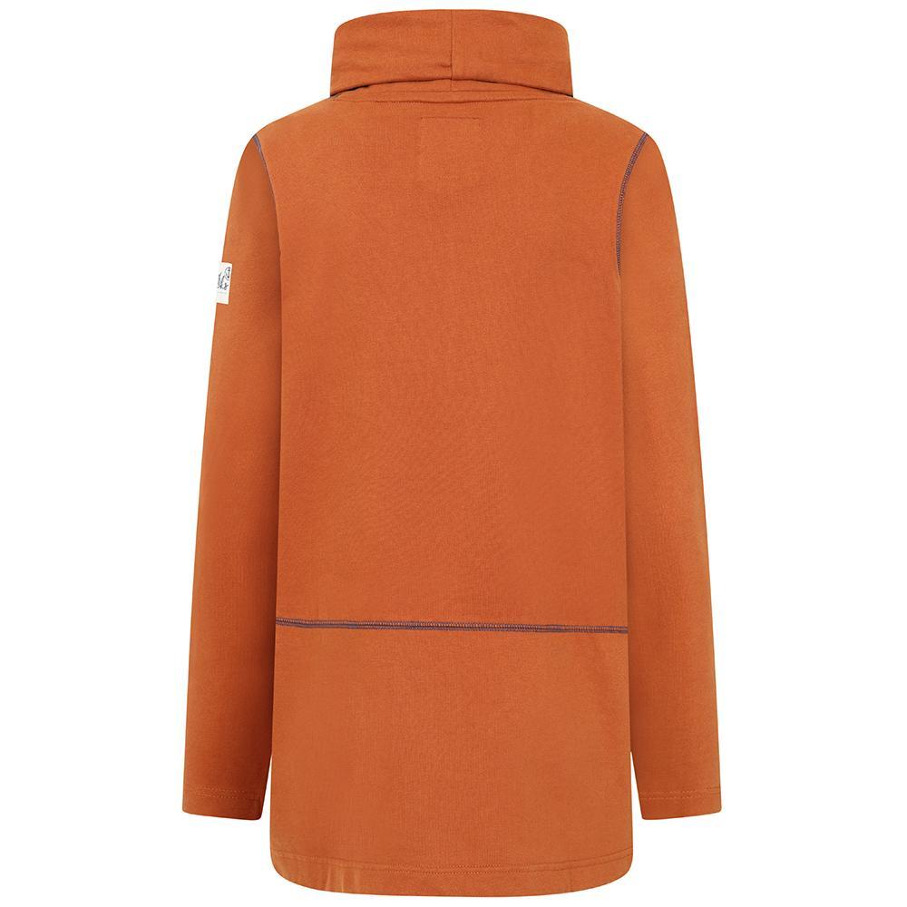 LJ99 - High Neck Sweatshirt With Pockets - Rust