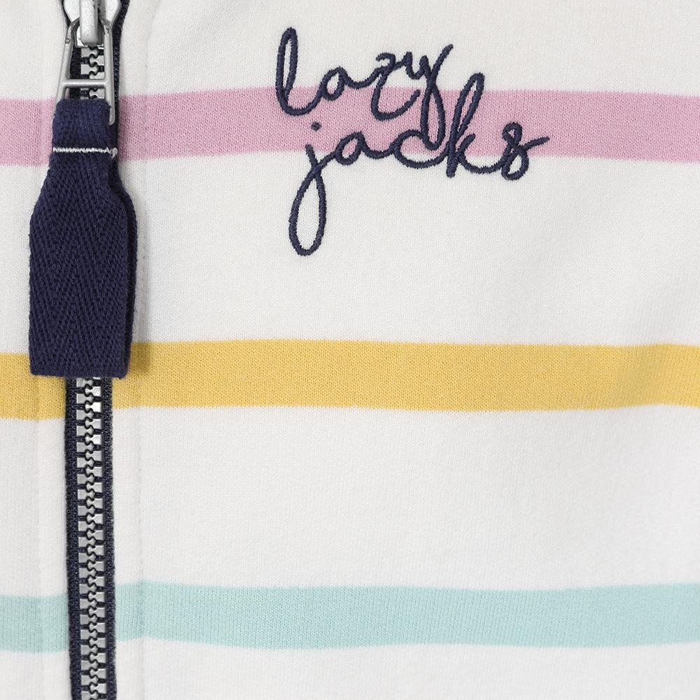 LJ101SC - Girl's Striped Full Zip Sweatshirt - Pastel