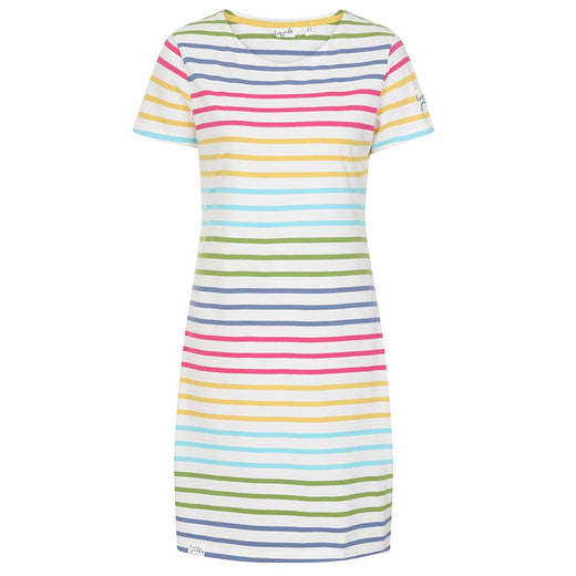 LJ115 - Striped T-Shirt Dress - Rainbow