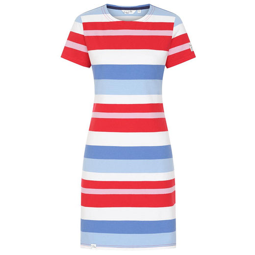 LJ115 - Striped T-Shirt Dress - Red