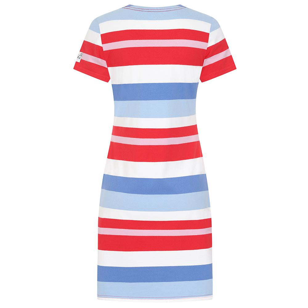 LJ115 - Striped T-Shirt Dress - Red