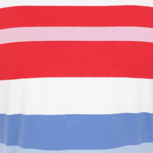 LJ115 - Striped T-Shirt Dress - Red