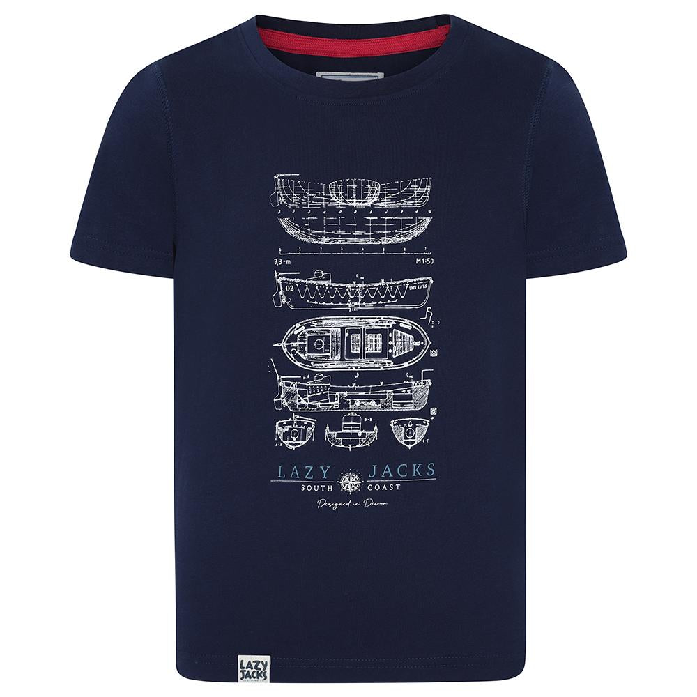 LJ15C - Boys Printed Tee - Marine