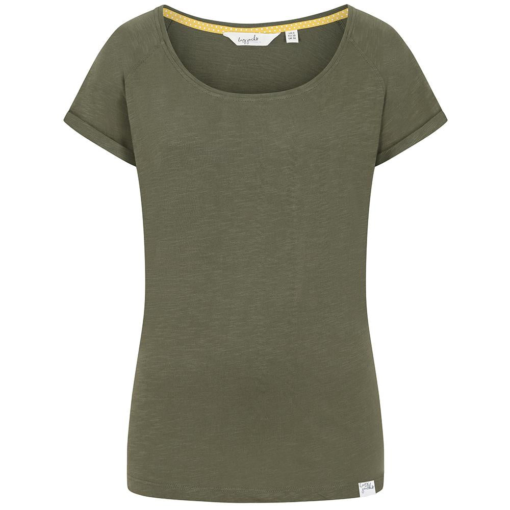 LJ163 - Ladies Roll Sleeve Tee - Khaki