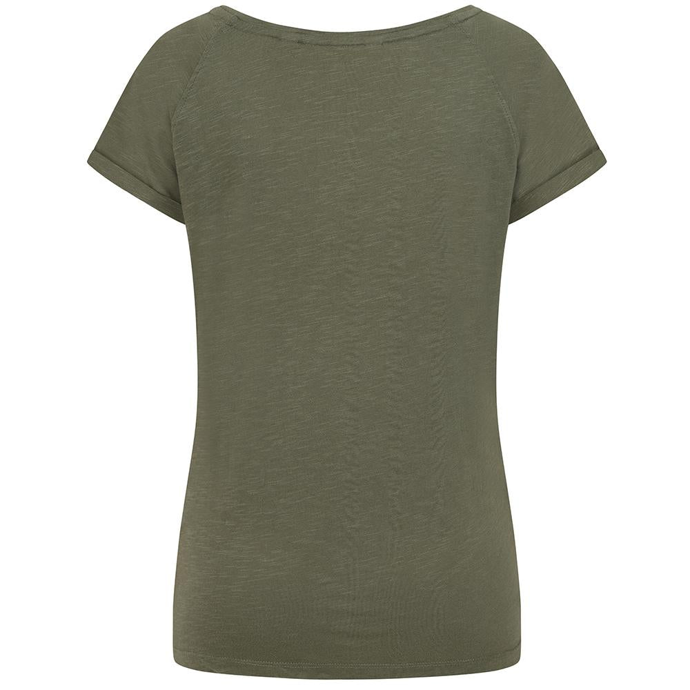 LJ163 - Ladies Roll Sleeve Tee - Khaki