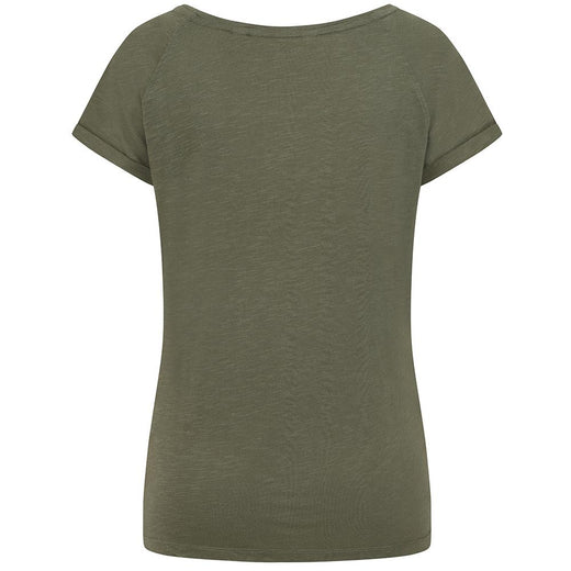 LJ163 - Ladies Roll Sleeve Tee - Khaki