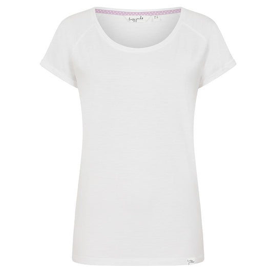 LJ163 - Ladies Roll Sleeve Tee - White