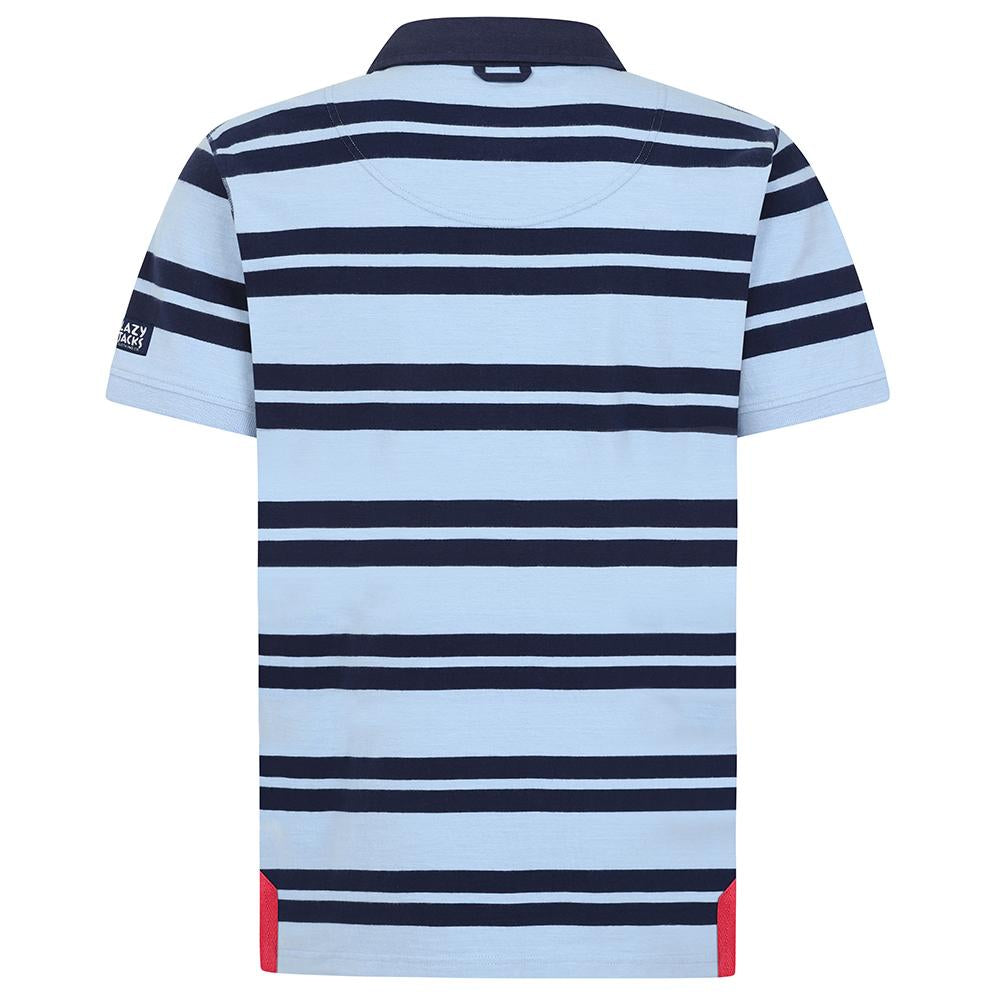 LJ27 - Men's Short Sleeve Rugby Shirt - Sky