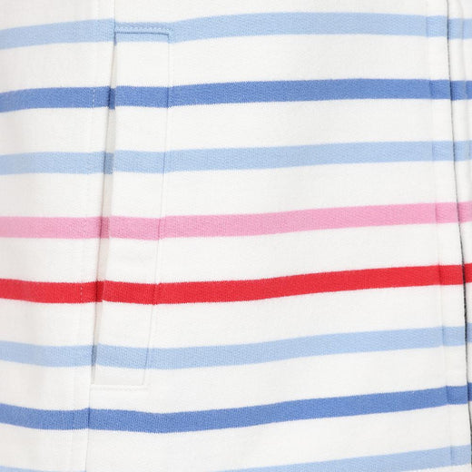 LJ32 - Ladies Full Zip Striped Sweatshirt - Red