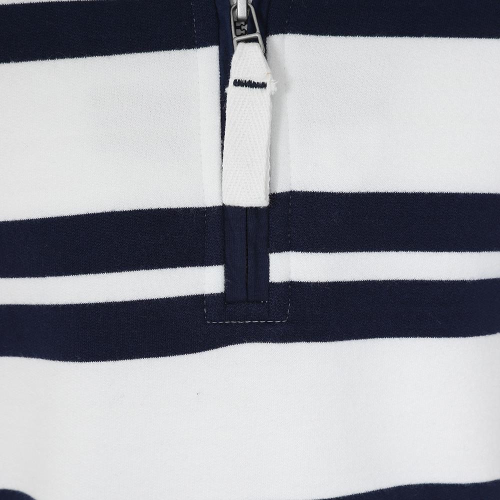 LJ39C - Boy's 1/4 Zip Striped Sweatshirt - White