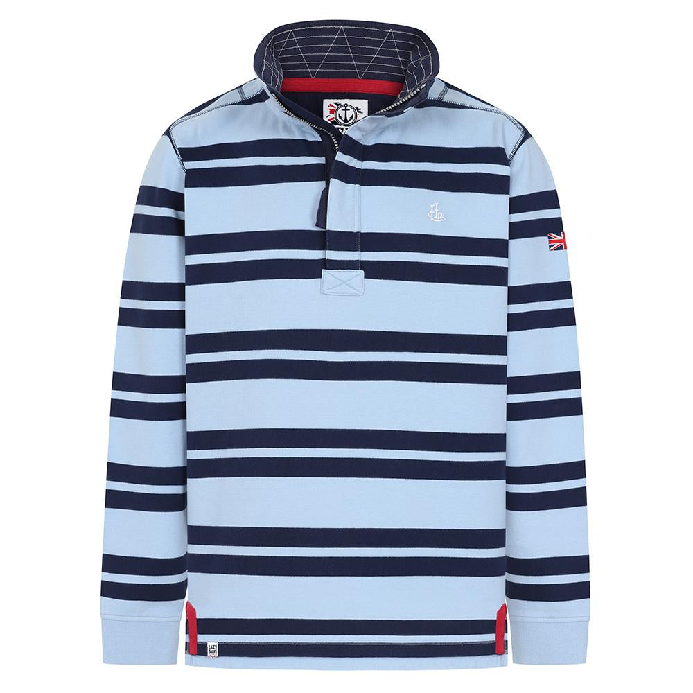 LJ39 - Mens 1/4 Zip Striped Sweatshirt - Sky