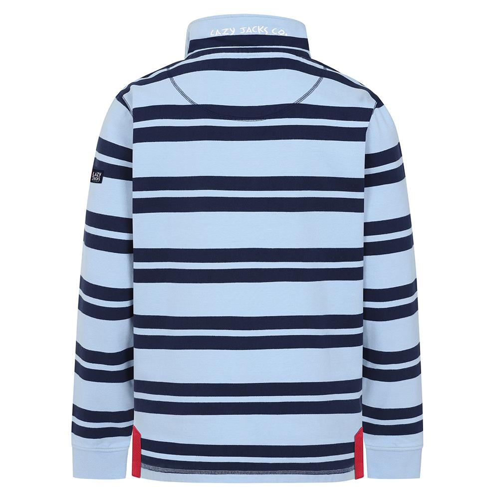 LJ39 - Mens 1/4 Zip Striped Sweatshirt - Sky