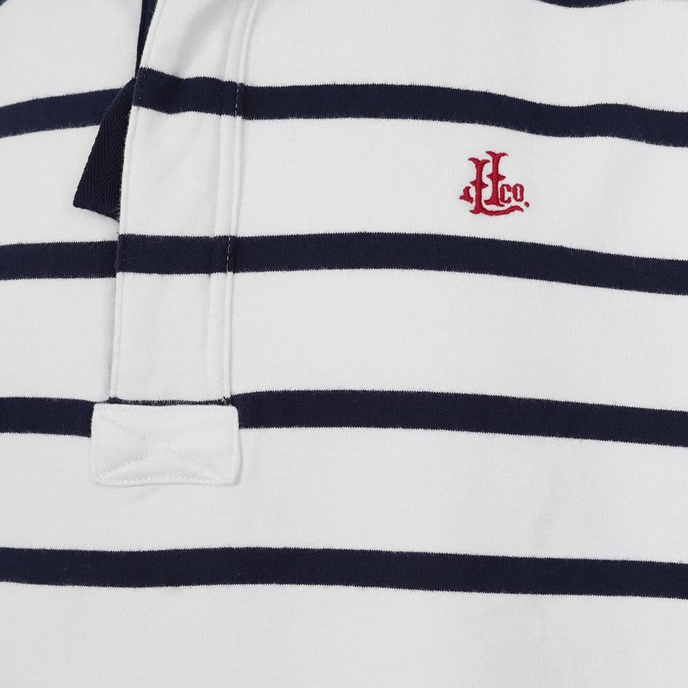 LJ39 - Men's Striped 1/4 Zip Sweatshirt - White