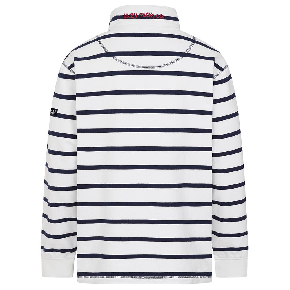 LJ39 - Men's Striped 1/4 Zip Sweatshirt - White