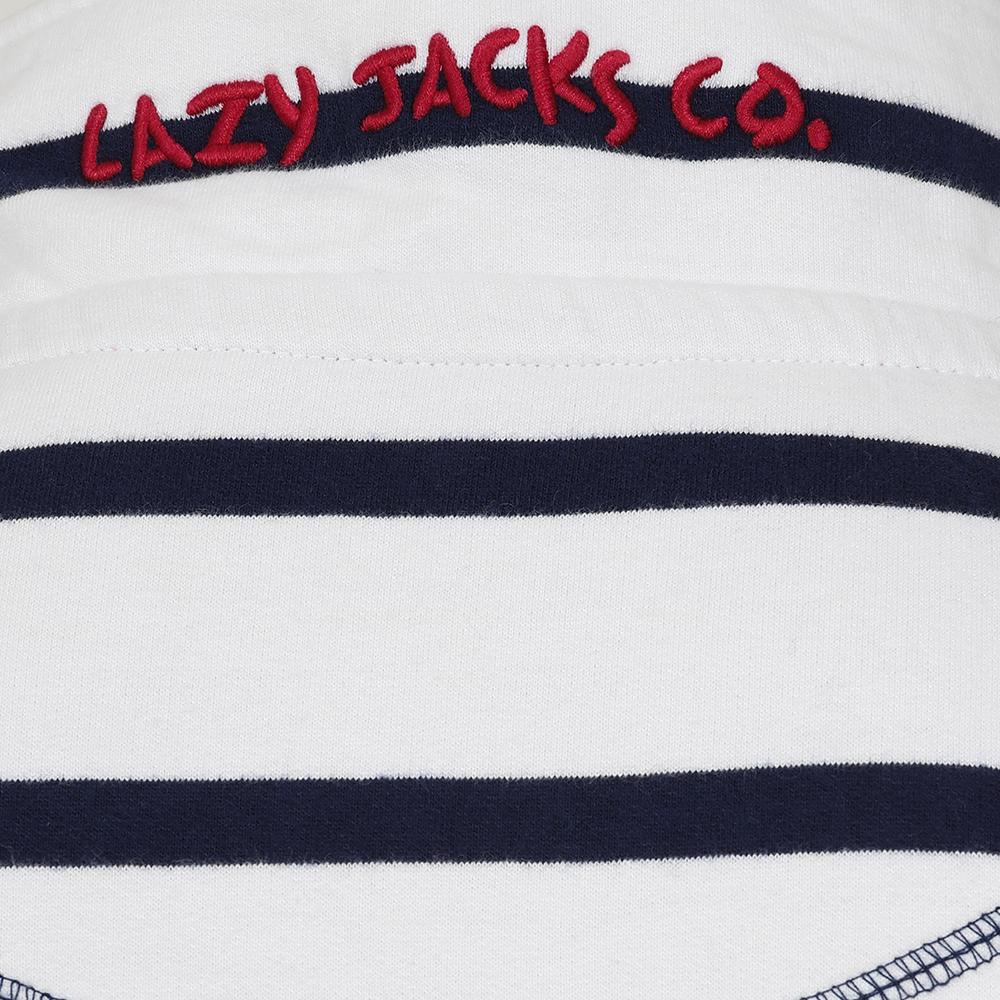 LJ39 - Men's Striped 1/4 Zip Sweatshirt - White