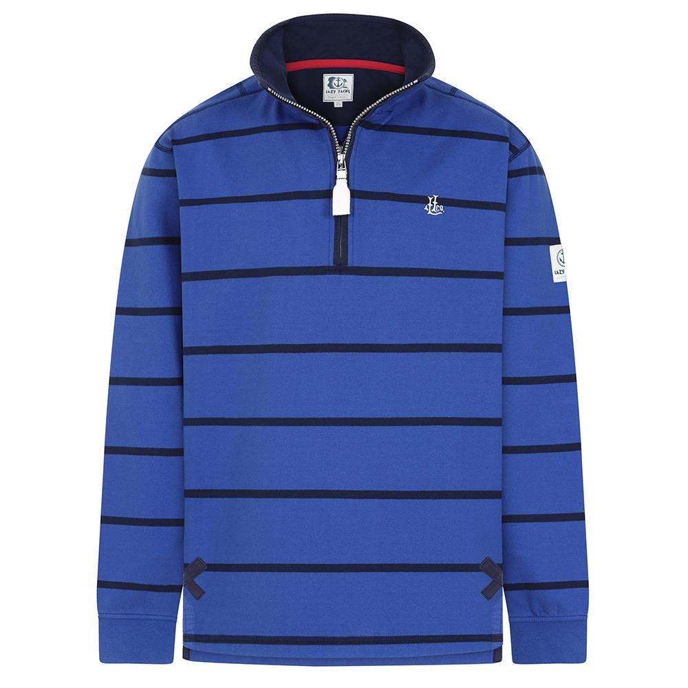 LJ51 - Mens Striped 1/4 Zip - Royal