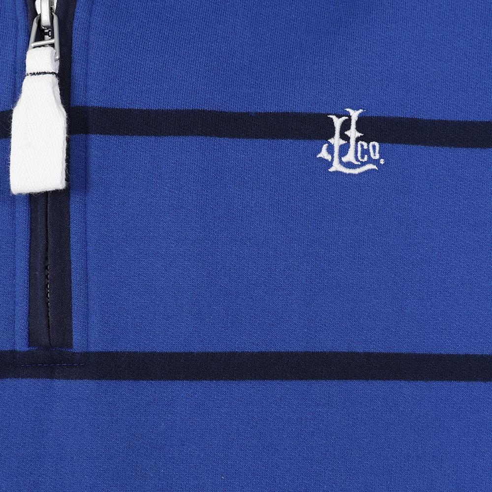 LJ51 - Mens Striped 1/4 Zip - Royal