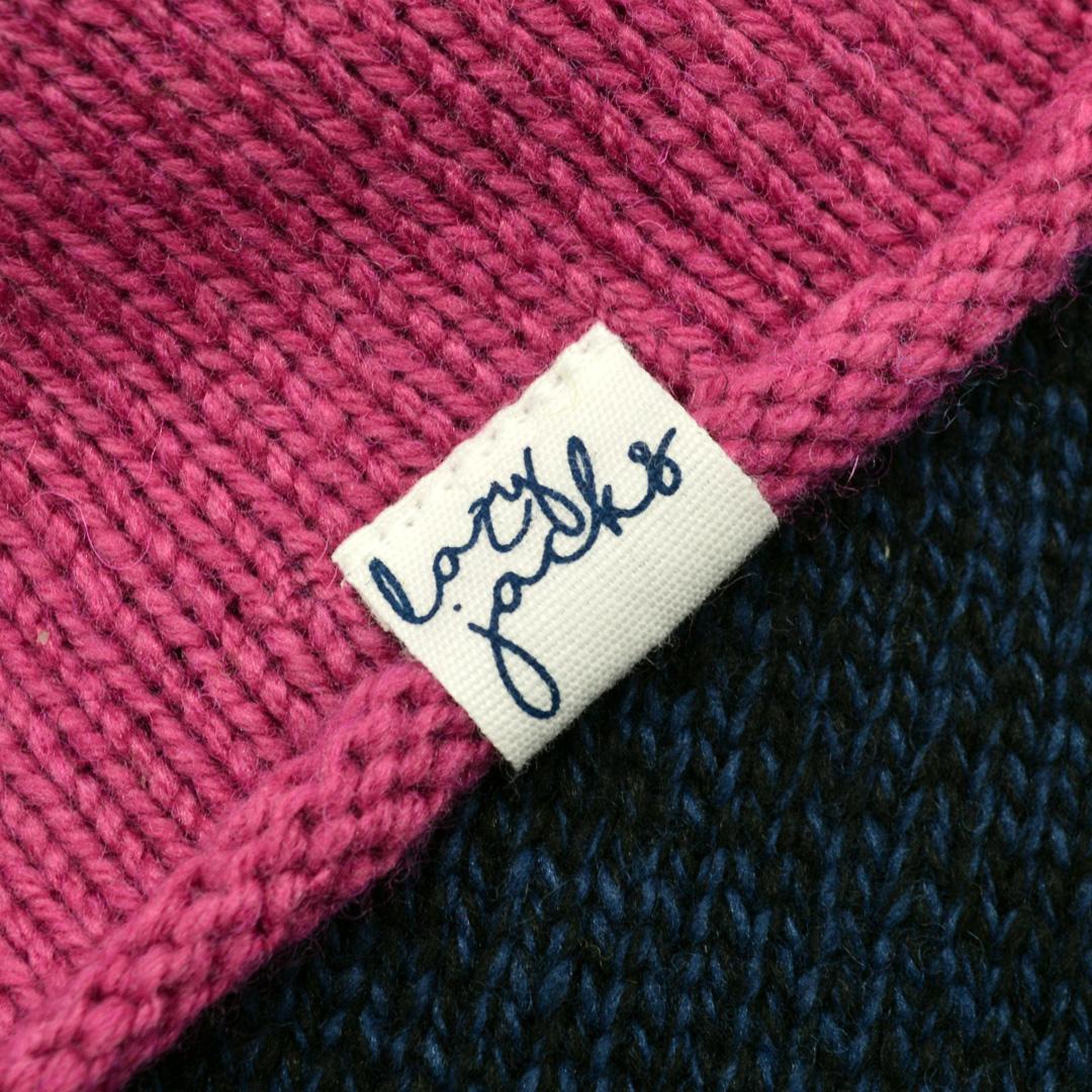 LJ72 - Colour Block Knitted Scarf - Honeysuckle