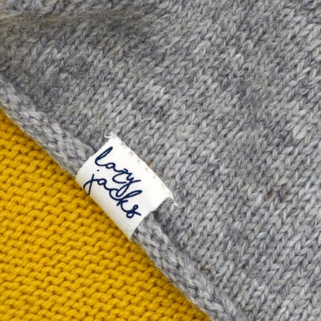LJ72 - Colour Block Knitted Scarf - Sage