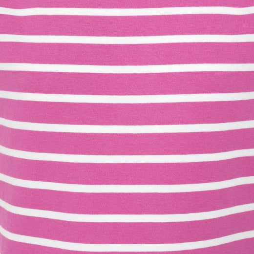LJ8C - Girls Short Sleeve Breton Top - Raspberry